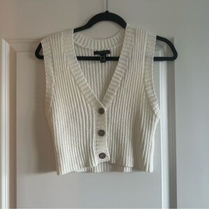 Forever 21 Women's Cream Knit Button-Down Top